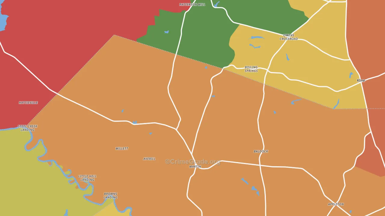 Martin, SC Map of Drug-Related Crime Rates