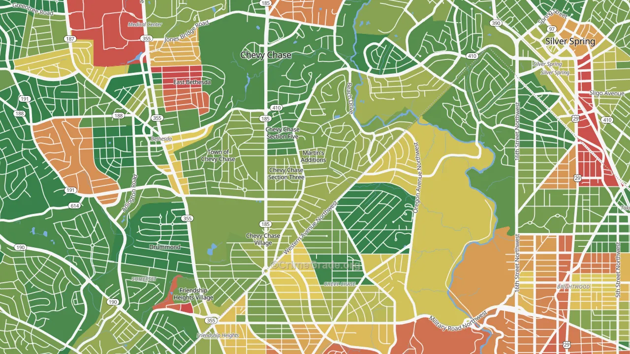 Martins Additions, MD Map of Drug-Related Crime Rates