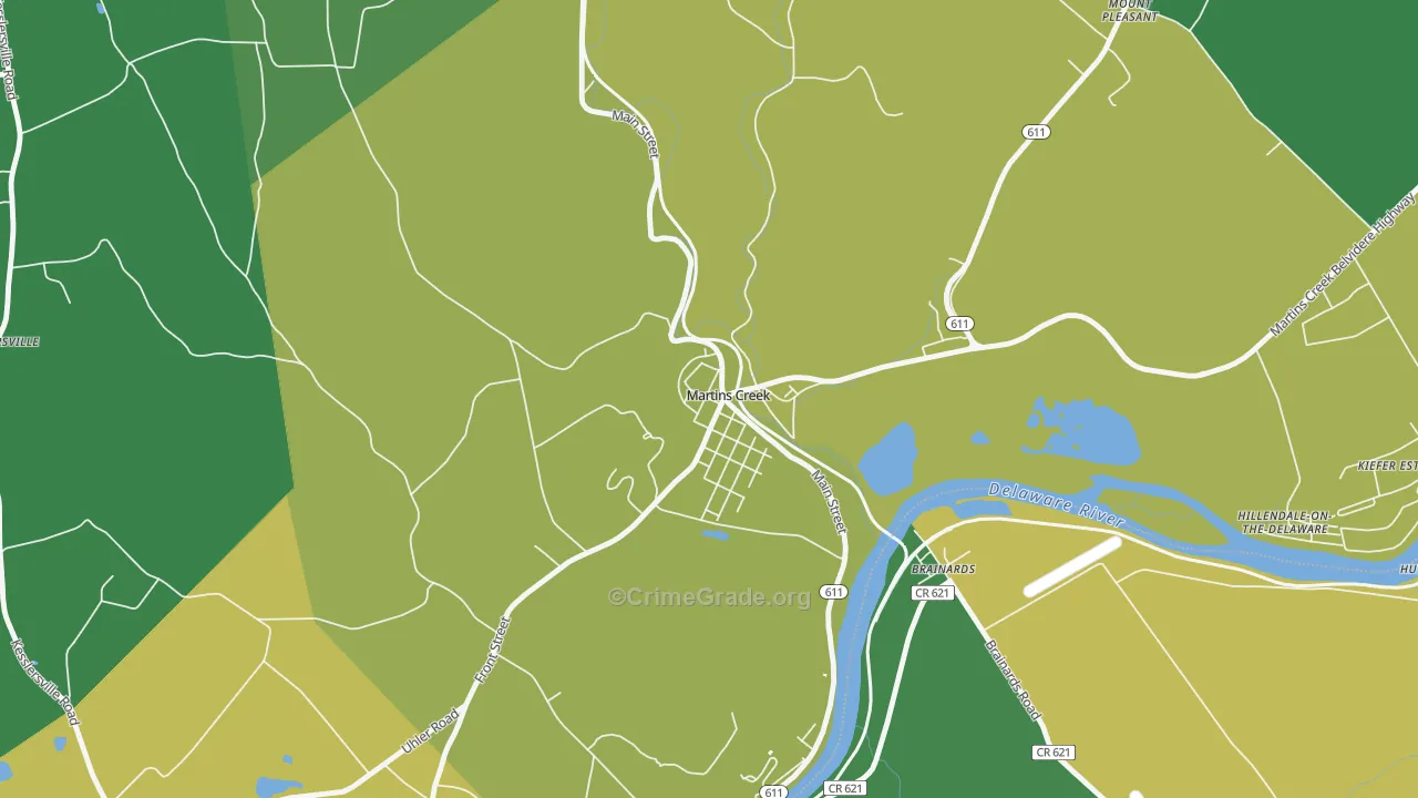 Martins Creek, PA Map of Drug-Related Crime Rates