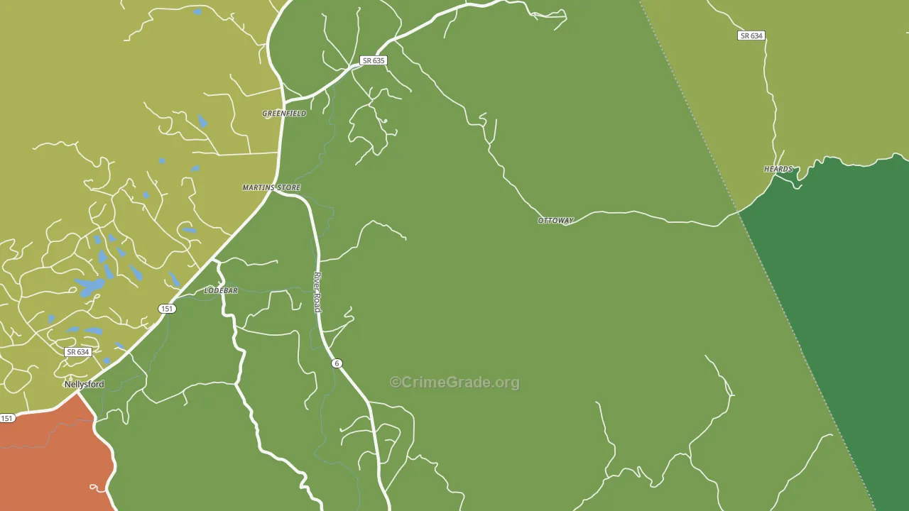 Martins Store, VA Map of Drug-Related Crime Rates