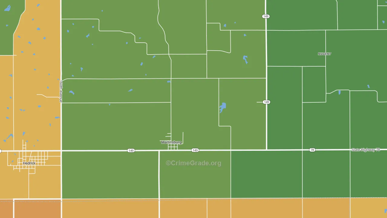 Martinsburg, IA Map of Drug-Related Crime Rates