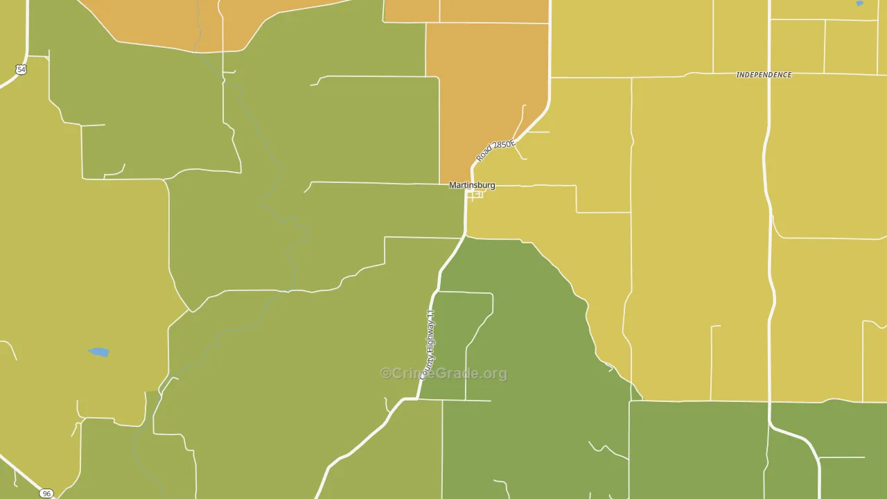 Martinsburg, IL Map of Drug-Related Crime Rates