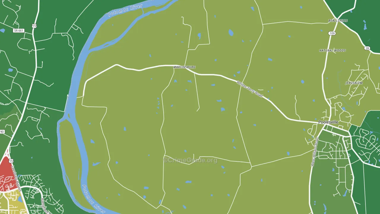 Martinsburg, MD Map of Drug-Related Crime Rates