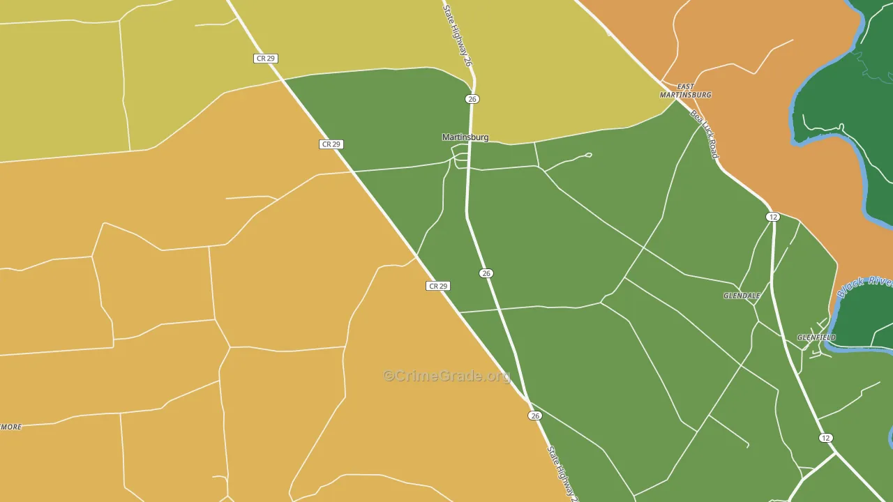Martinsburg, NY Map of Drug-Related Crime Rates