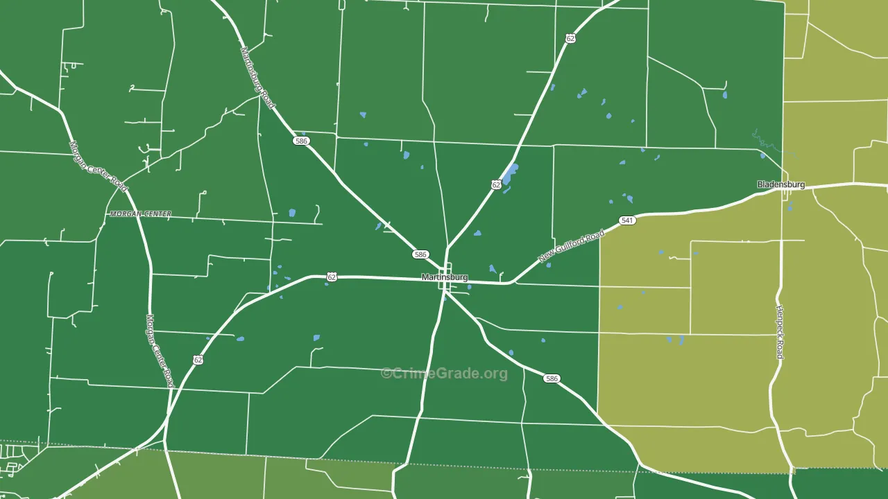 Martinsburg, OH Map of Drug-Related Crime Rates