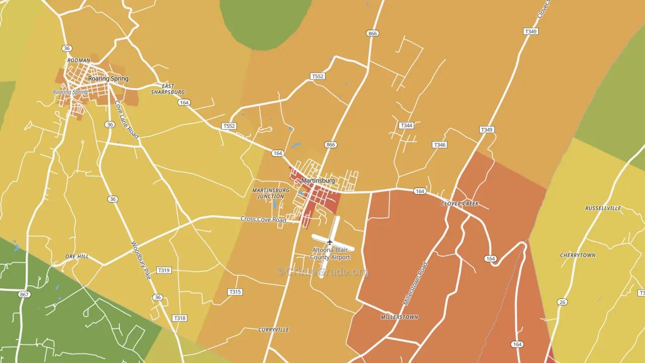 Martinsburg, PA Map of Drug-Related Crime Rates