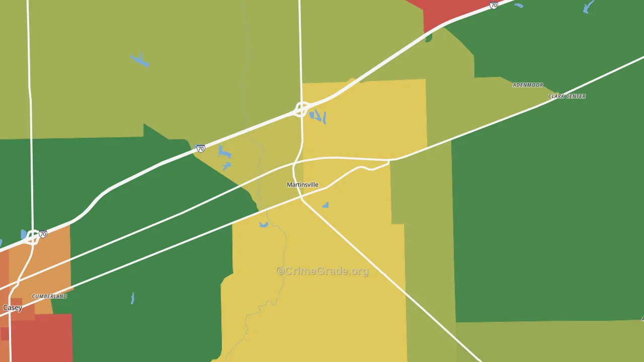 Martinsville, IL Map of Drug-Related Crime Rates