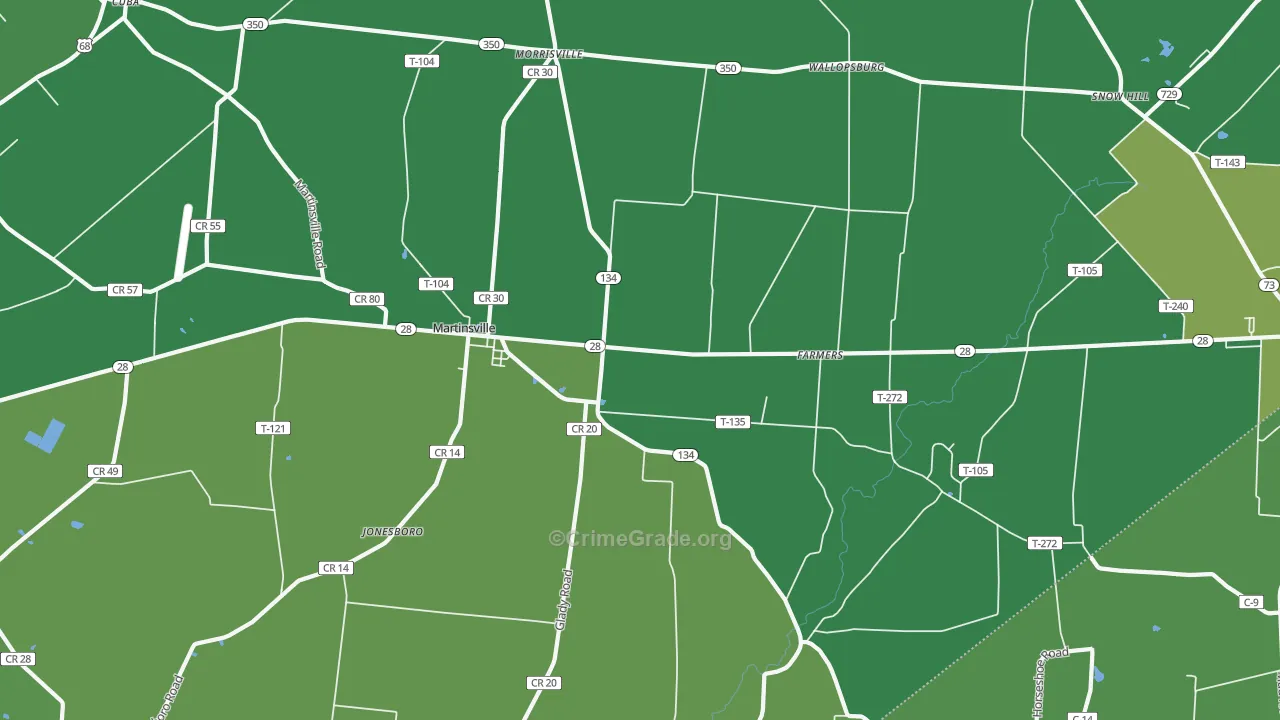 Martinsville, OH Map of Drug-Related Crime Rates