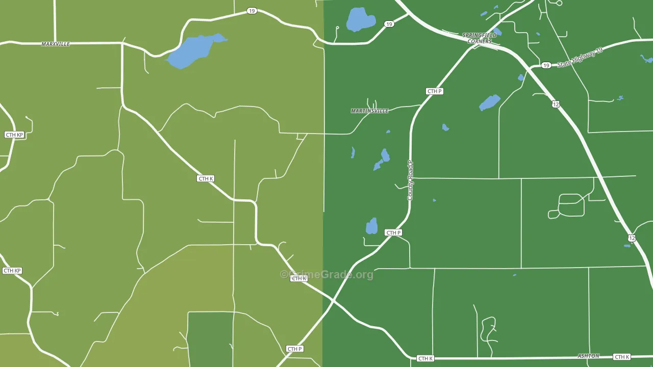 Martinsville, WI Map of Drug-Related Crime Rates
