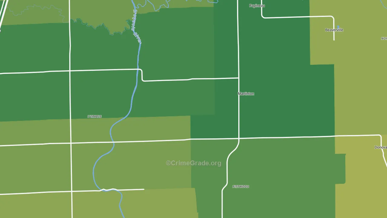 Martinton, IL Map of Drug-Related Crime Rates