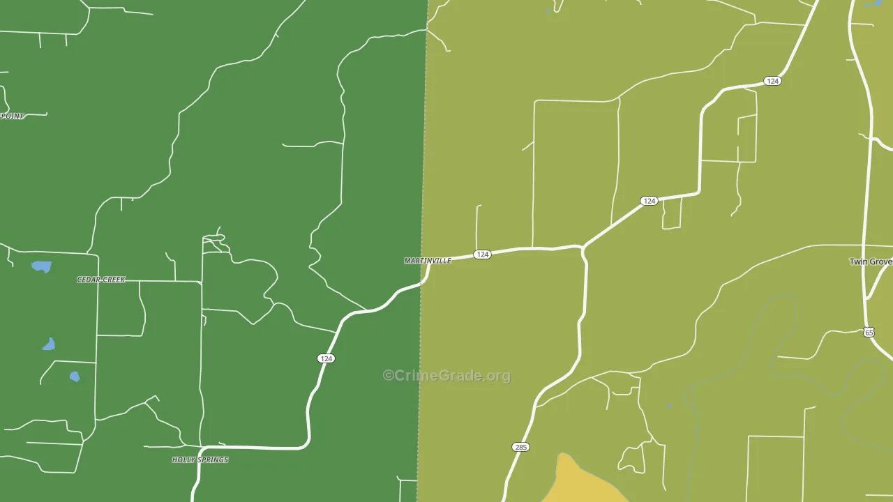 Martinville, AR Map of Drug-Related Crime Rates