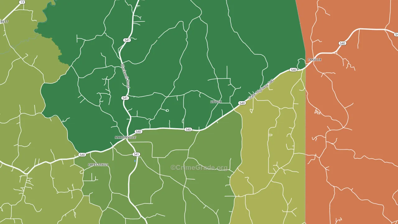 Martinville, MS Map of Drug-Related Crime Rates