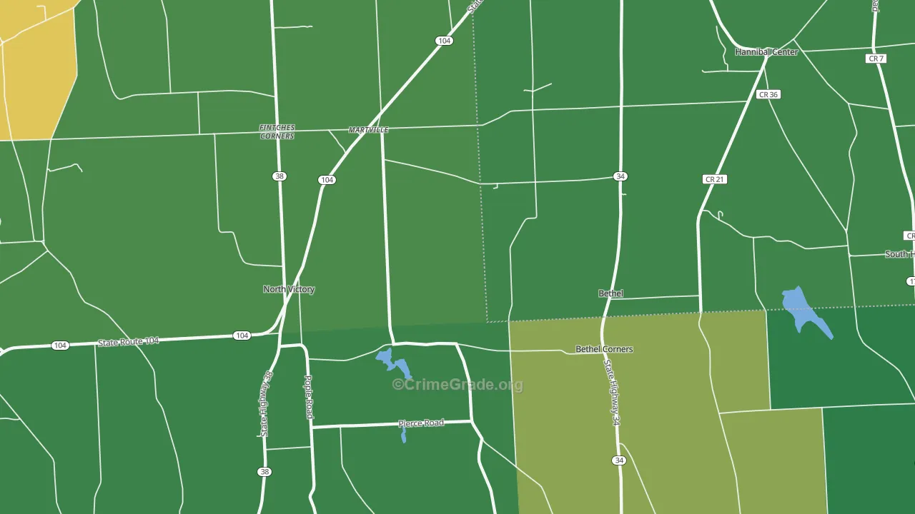 Martville, NY Map of Drug-Related Crime Rates