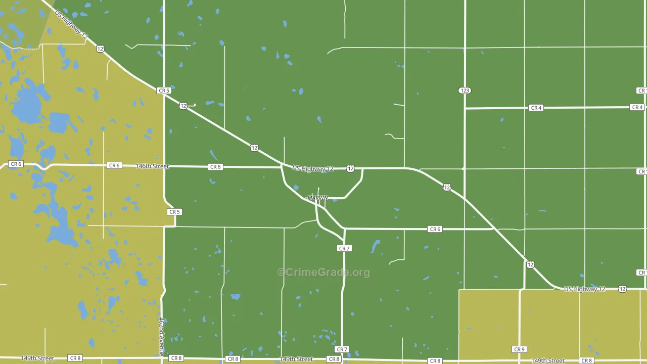 Marvin, SD Map of Drug-Related Crime Rates