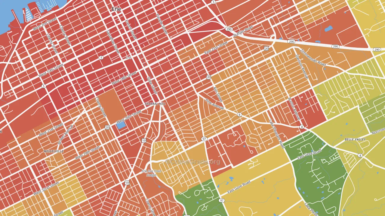 Marvintown, Erie, PA Map of Drug-Related Crime Rates