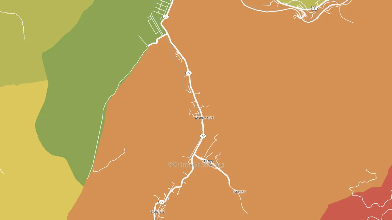 Mary Alice, KY Map of Drug-Related Crime Rates