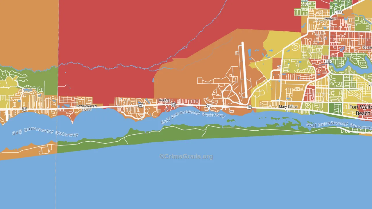 Mary Esther, FL Map of Drug-Related Crime Rates