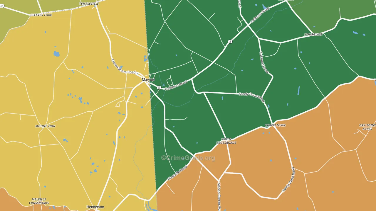 Marydel, DE Map of Drug-Related Crime Rates