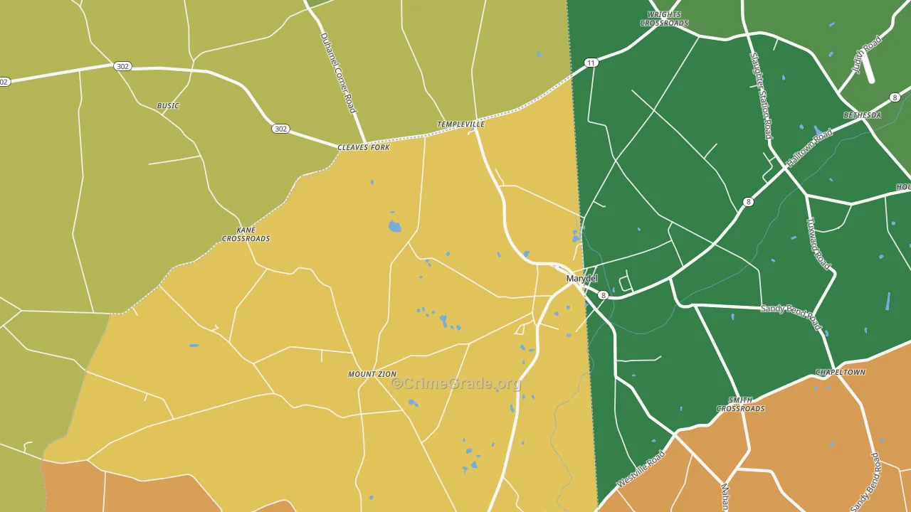 Marydel, MD Map of Drug-Related Crime Rates