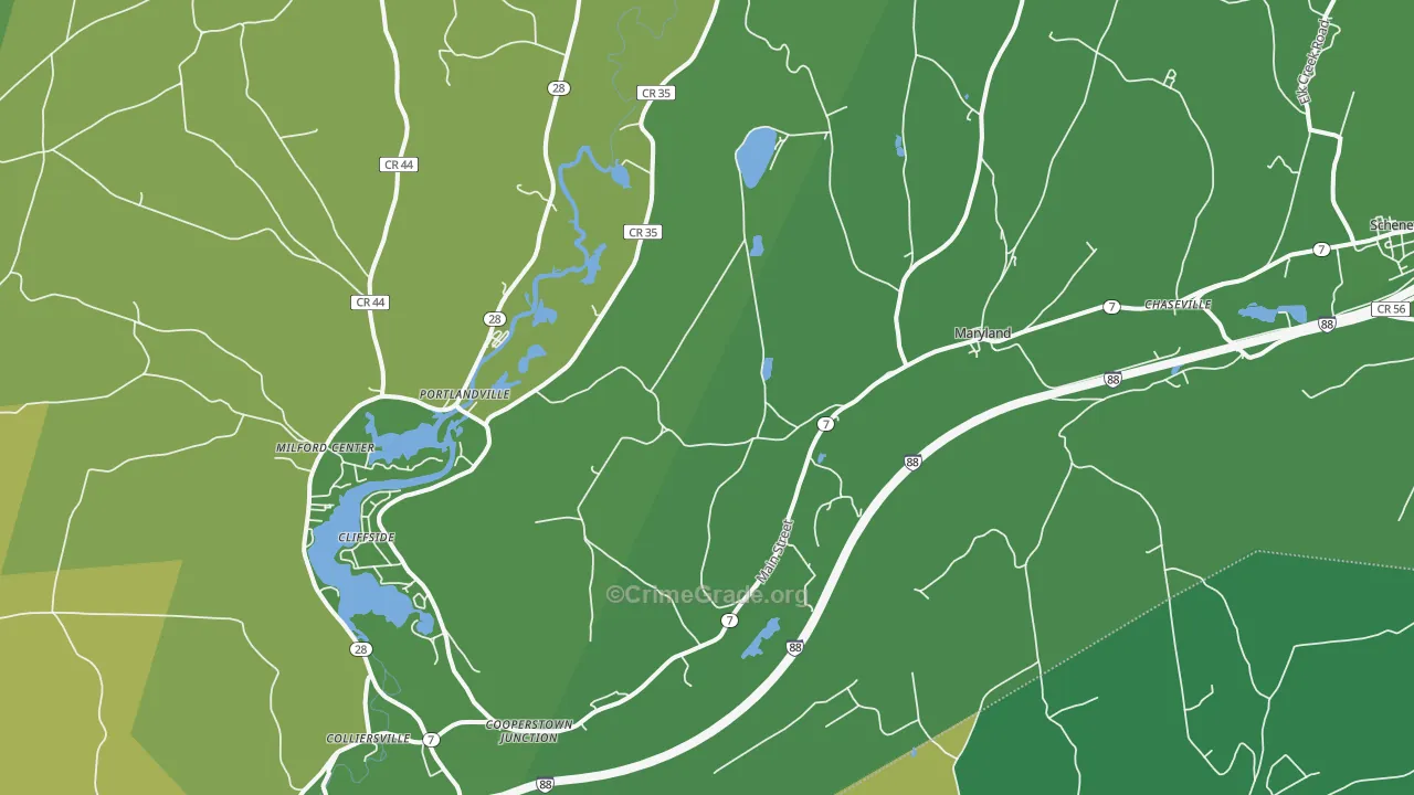 Maryland, NY Map of Drug-Related Crime Rates