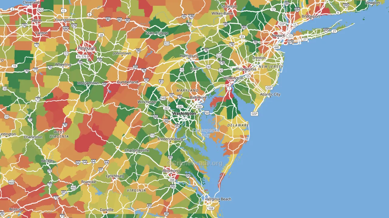 Maryland Map of Drug-Related Crime Rates