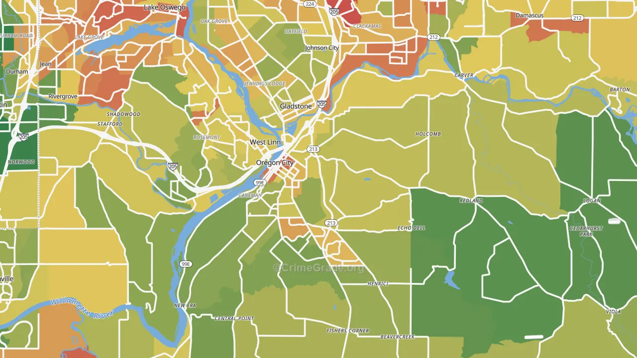 Marylhurst, OR Map of Drug-Related Crime Rates