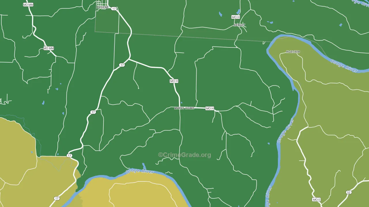 Marys Home, MO Map of Drug-Related Crime Rates