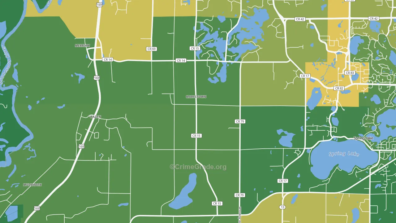 Marystown, MN Map of Drug-Related Crime Rates