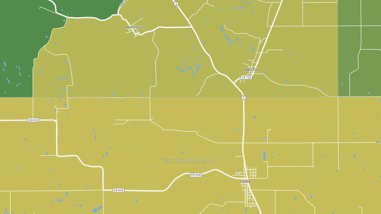 Marysville, IA Map of Drug-Related Crime Rates