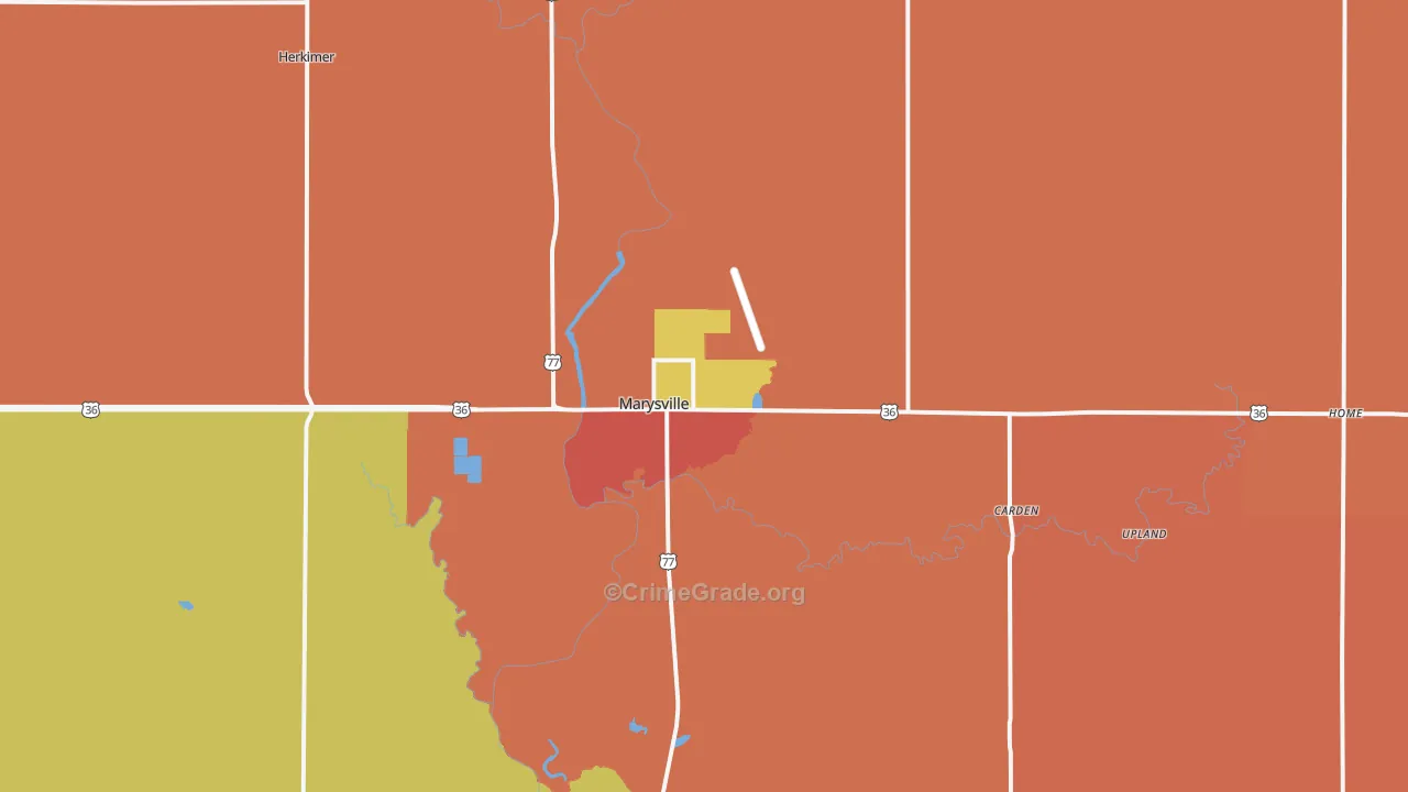Marysville, KS Map of Drug-Related Crime Rates