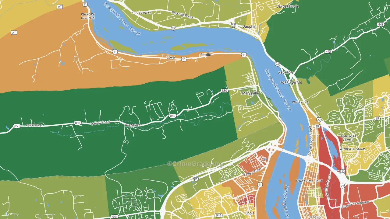 Marysville, PA Map of Drug-Related Crime Rates
