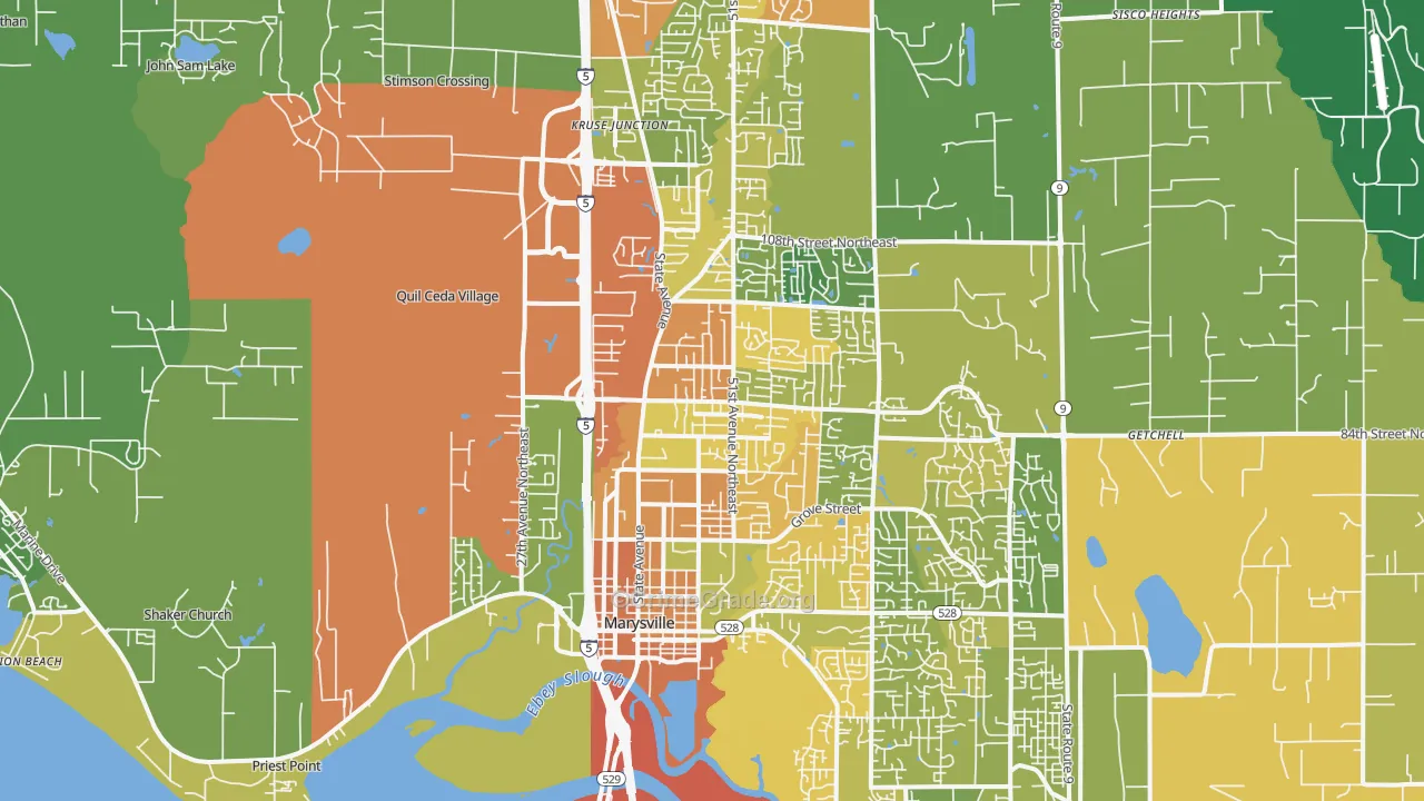 Marysville, WA Map of Drug-Related Crime Rates