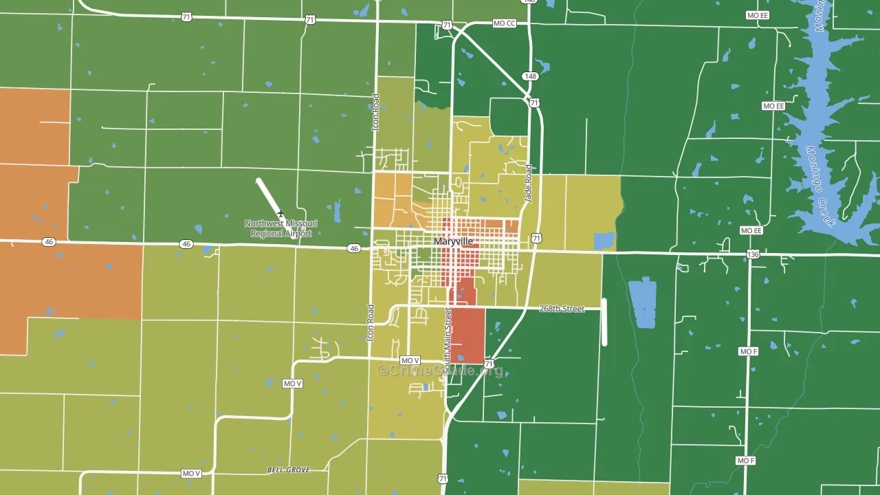 Maryville, MO Map of Drug-Related Crime Rates