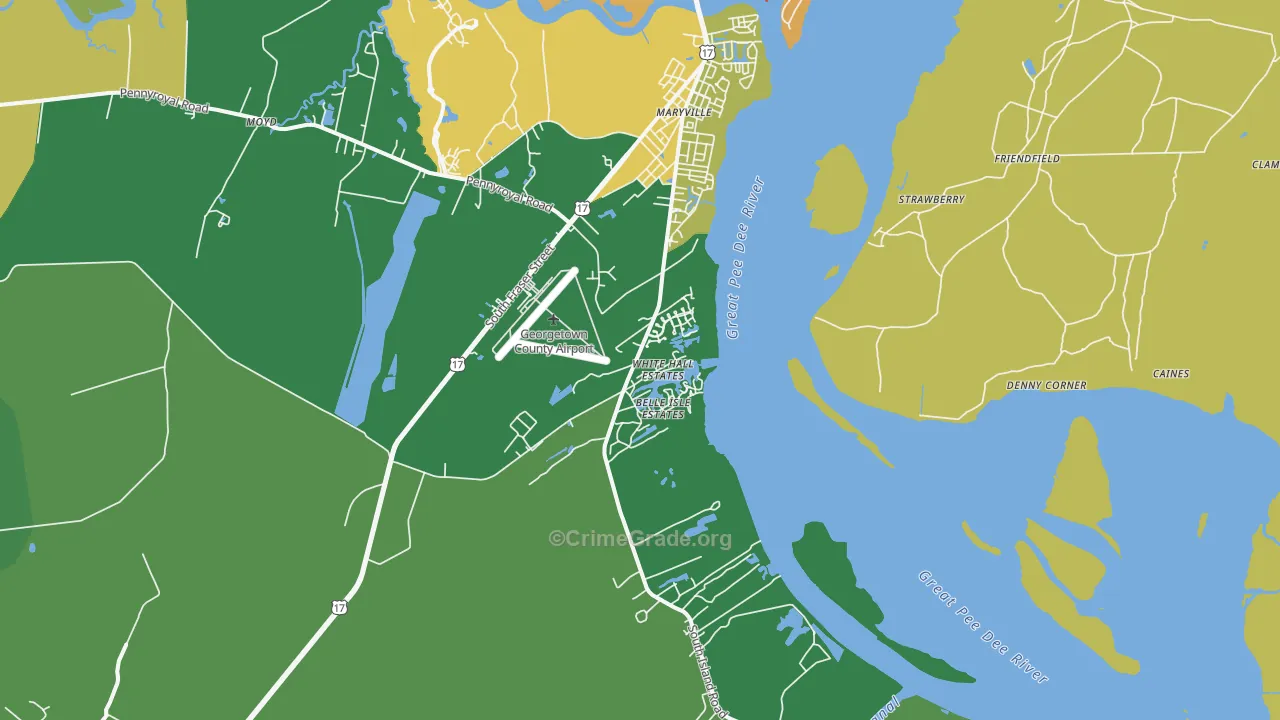 Maryville, SC Map of Drug-Related Crime Rates