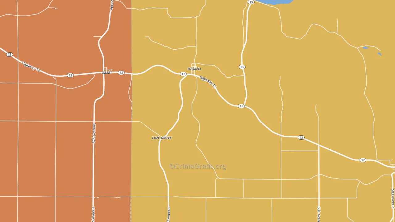 Maskell, NE Map of Drug-Related Crime Rates
