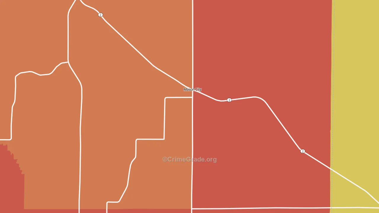 Mason City, NE Map of Drug-Related Crime Rates
