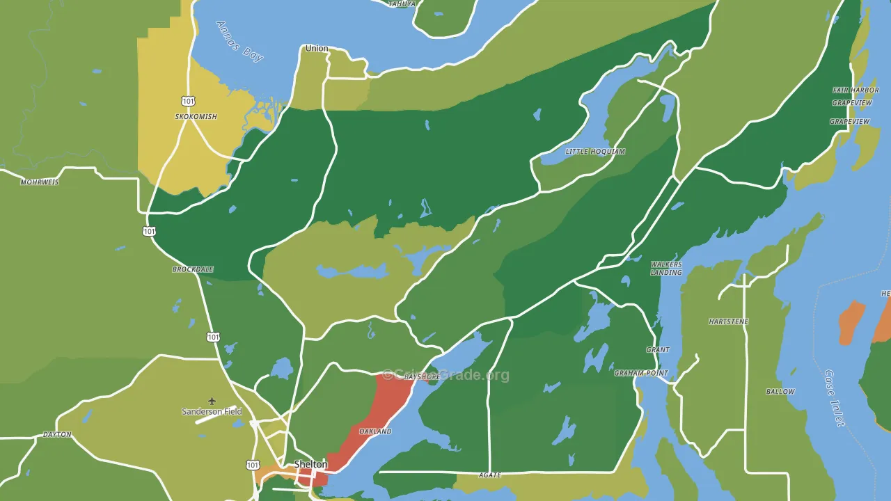 Mason County, WA Map of Drug-Related Crime Rates