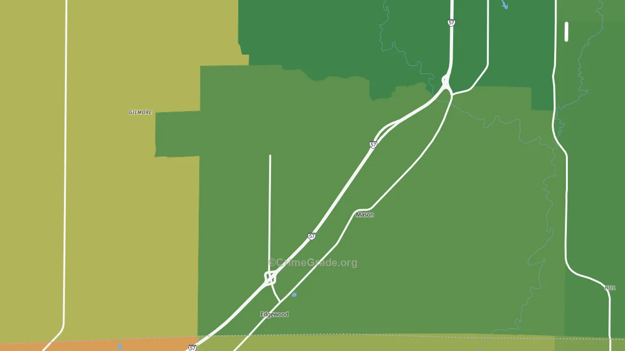 Mason, IL Map of Drug-Related Crime Rates