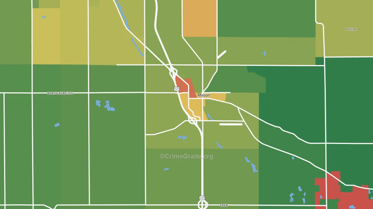 Mason, MI Map of Drug-Related Crime Rates