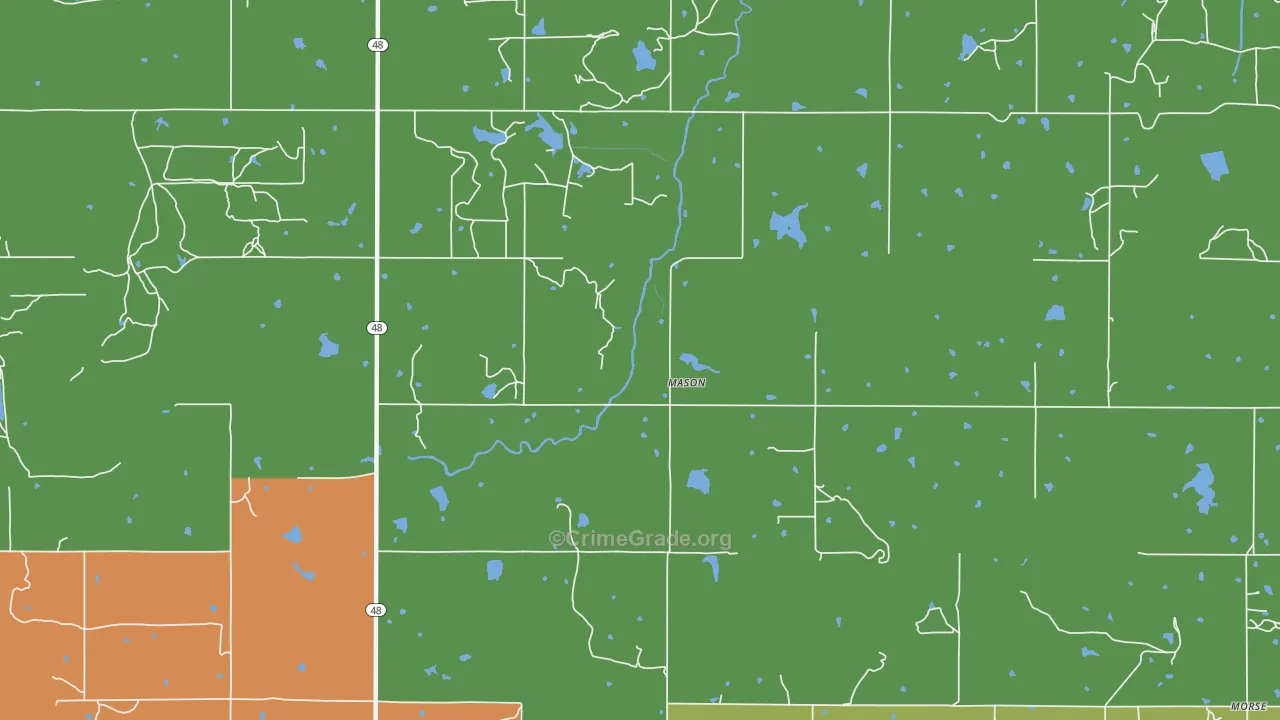 Mason, OK Map of Drug-Related Crime Rates