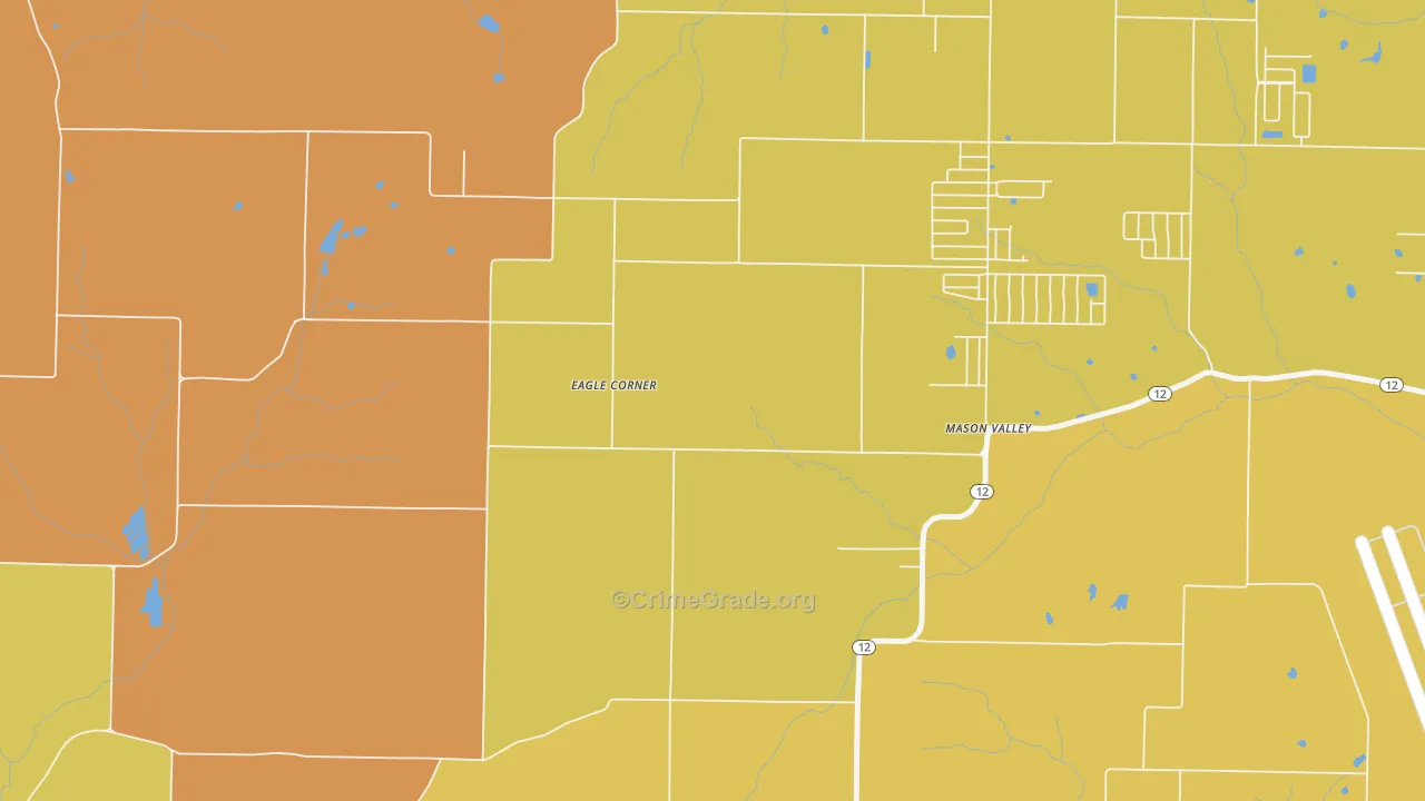 Mason Valley, AR Map of Drug-Related Crime Rates