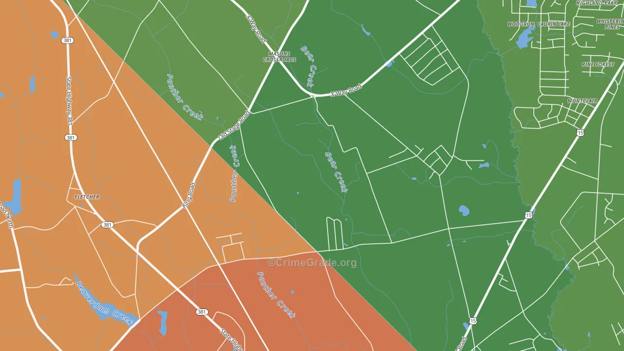 Masons Crossroads, NC Map of Drug-Related Crime Rates