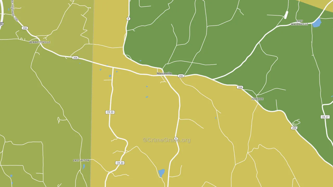 Masonville, NY Map of Drug-Related Crime Rates