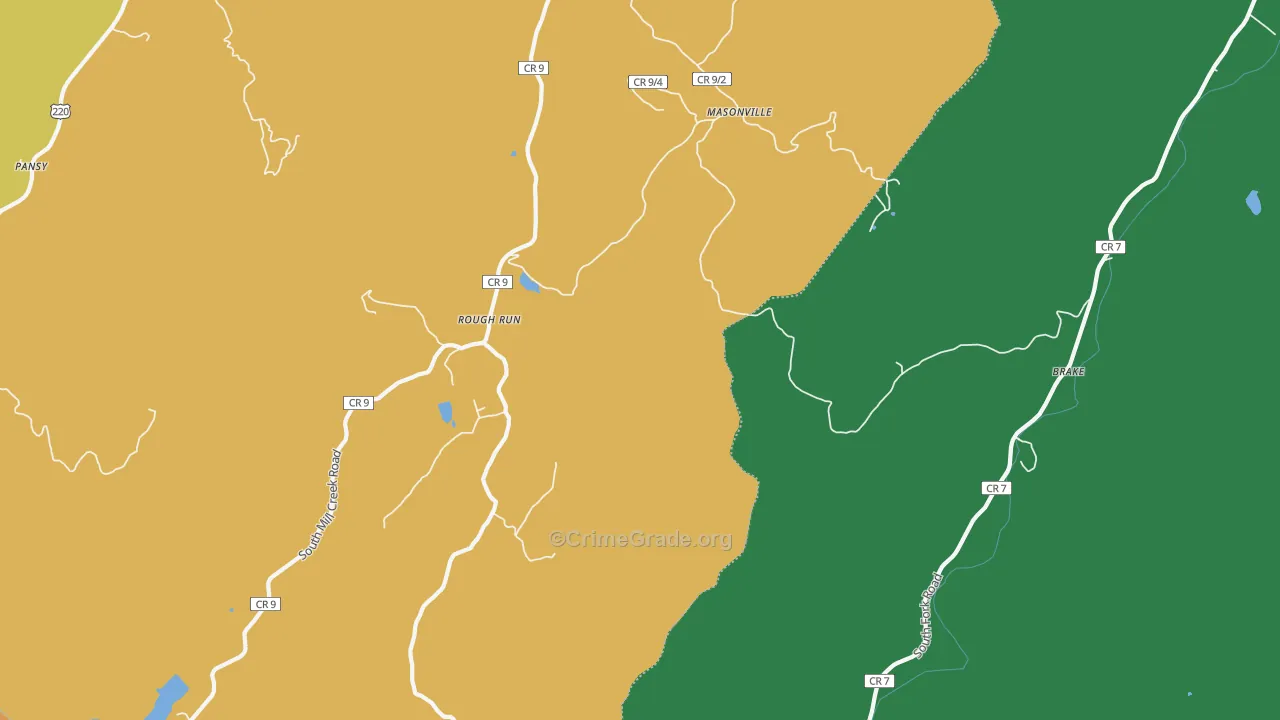 Masonville, WV Map of Drug-Related Crime Rates