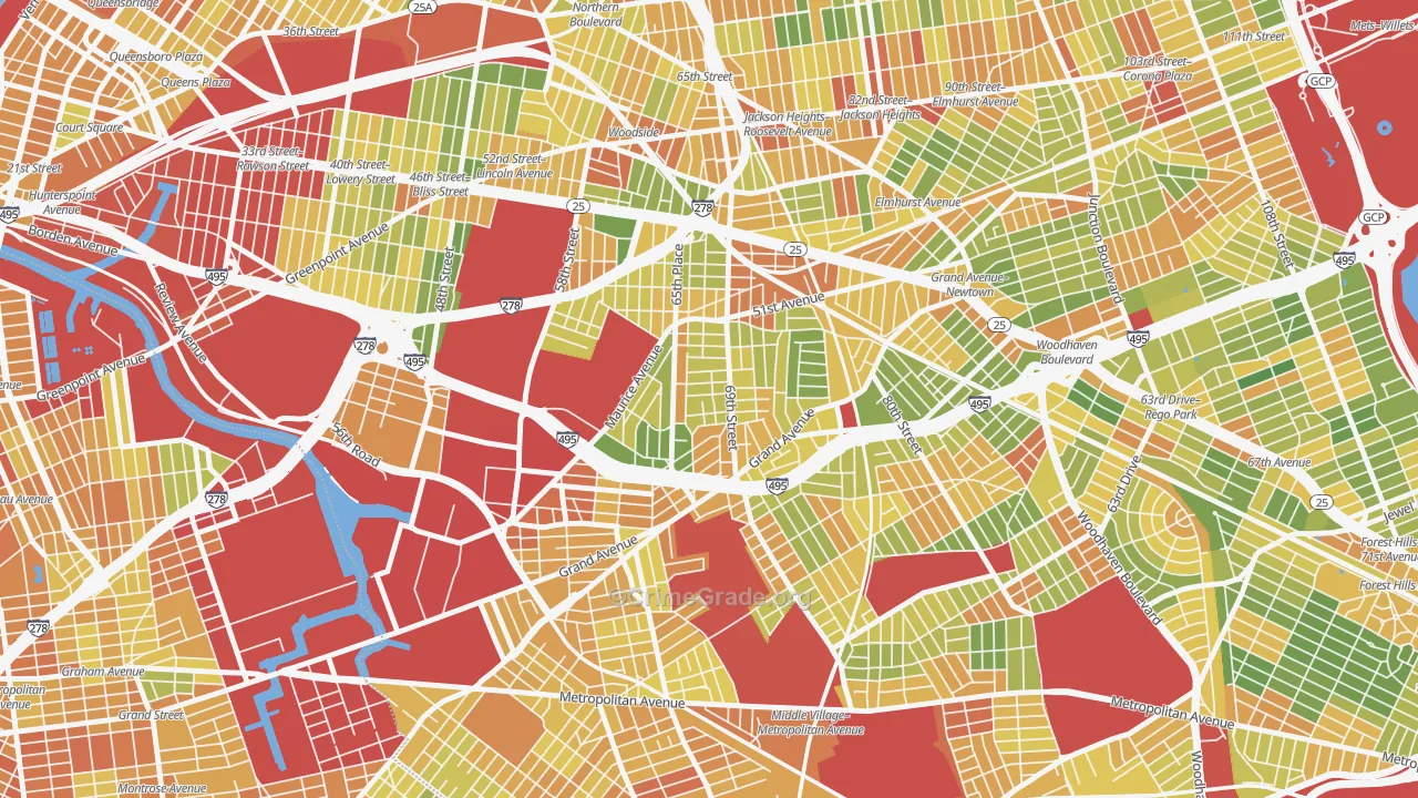 Maspeth, Queens, NY Map of Drug-Related Crime Rates