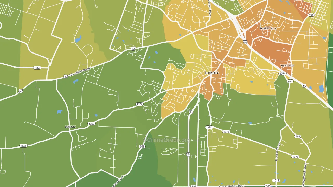 Massac, KY Map of Drug-Related Crime Rates