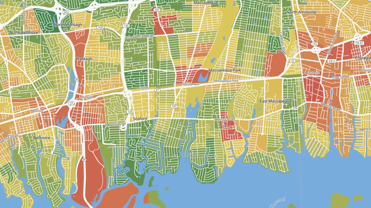 Massapequa, NY Map of Drug-Related Crime Rates