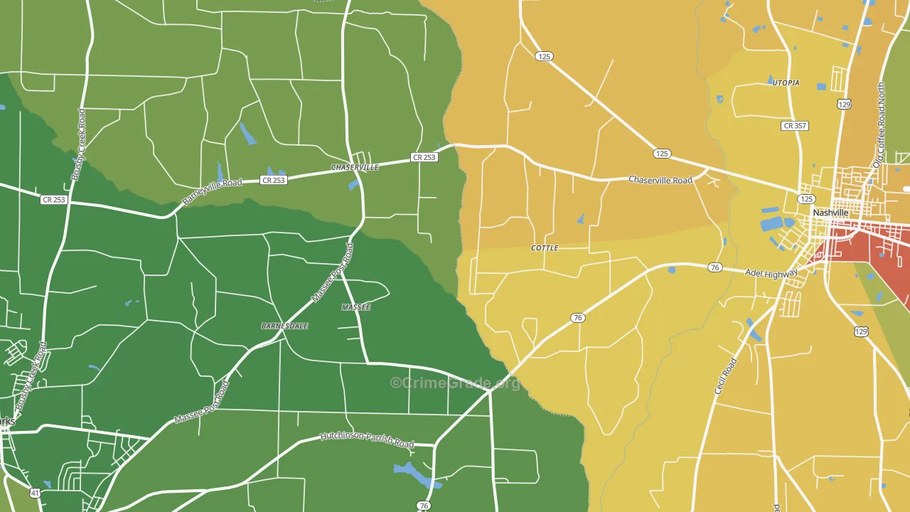 Massee, GA Map of Drug-Related Crime Rates