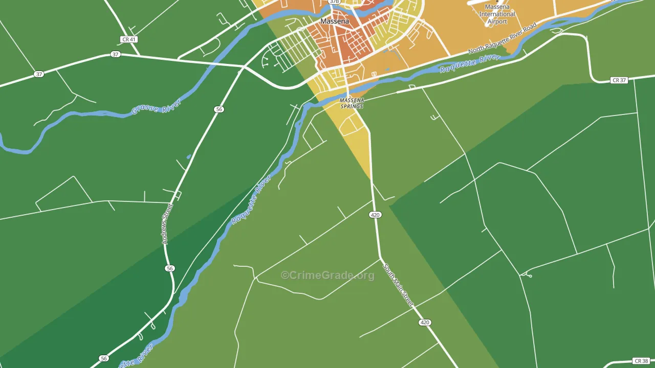 Massena Springs, NY Map of Drug-Related Crime Rates