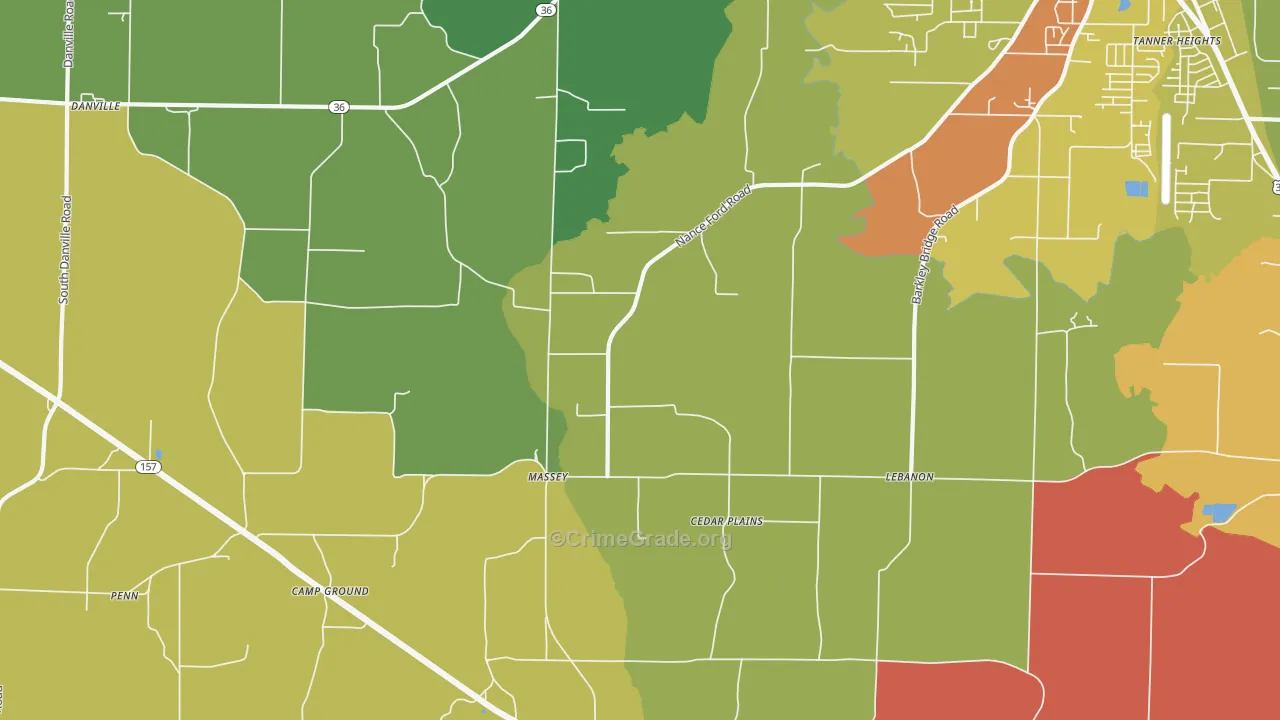 Massey, AL Map of Drug-Related Crime Rates